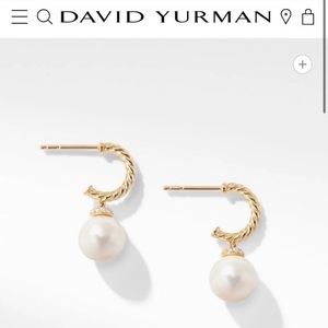 David Yurman Solari Hoop Earrings 18K Gold & Pearl
